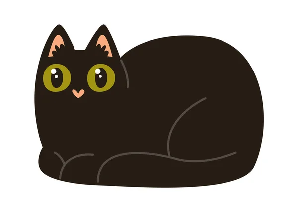 Lying Cat Pet Vector Illustration — Stock Vector