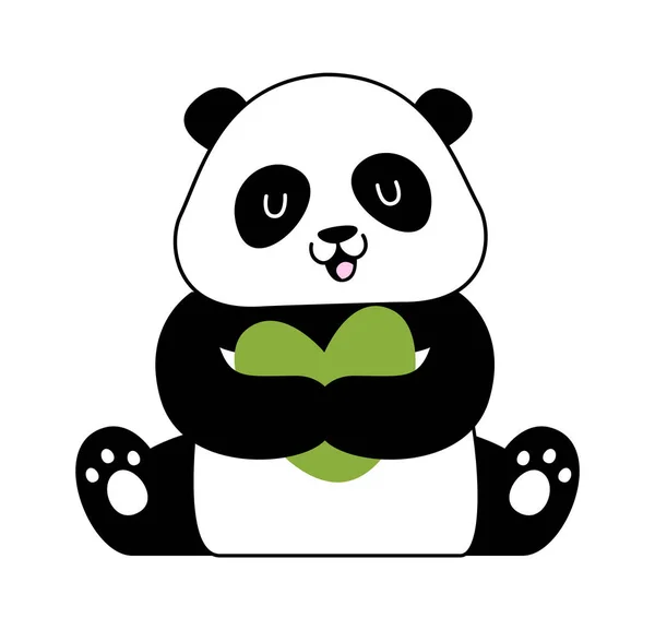 Ilustrasi Vektor Jantung Panda Berpelukan - Stok Vektor