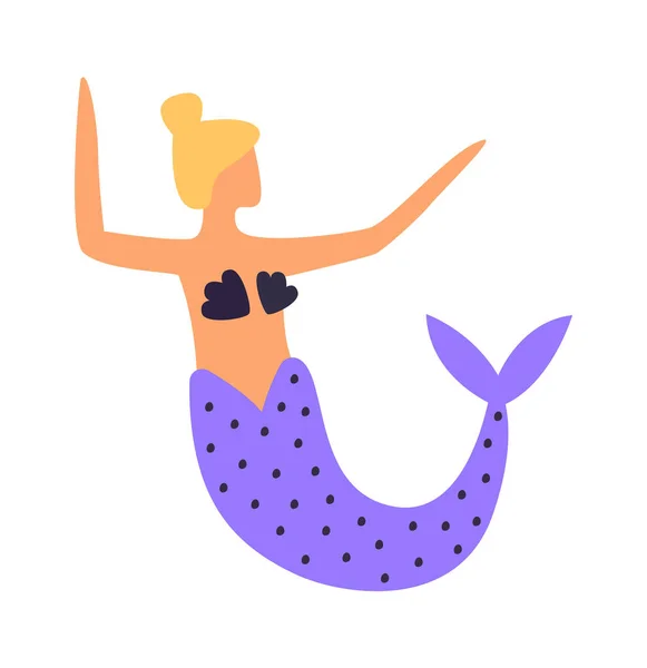 Fabulosa Sirena Personaje Vector Ilustración — Vector de stock