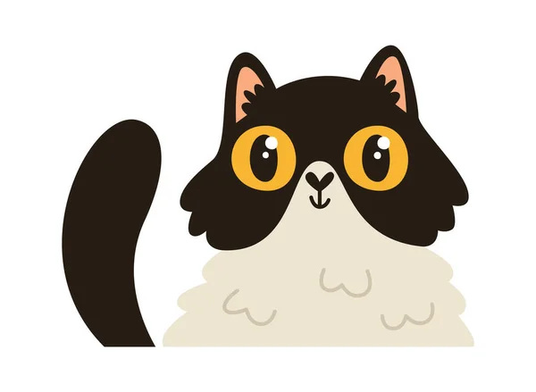 Peeking Cat Pet Vector Ilustración — Vector de stock