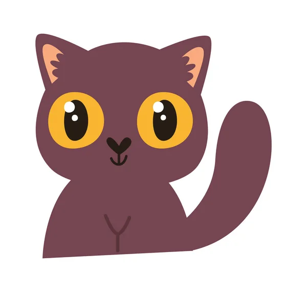 Aranyos Macska Kisállat Vektor Illusztráció — Stock Vector