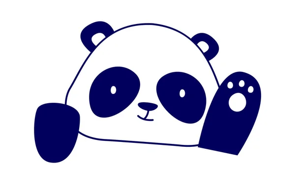 Ilustrasi Hewan Panda Mengintip - Stok Vektor