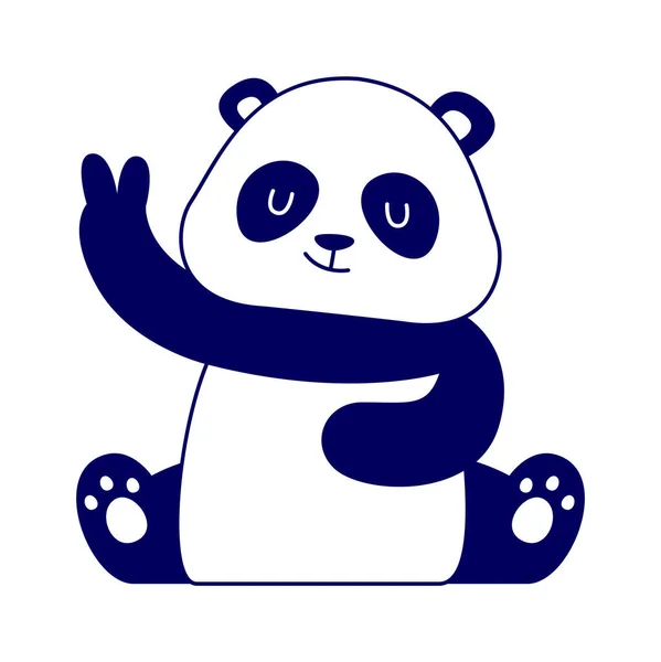 Ilustrasi Vektor Tanda Perdamaian Panda Menampilkan - Stok Vektor