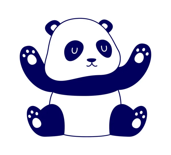 Ilustrasi Vektor Hewan Panda Duduk - Stok Vektor