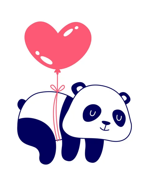Panda Balloon Vector Illustration — Stock Vector