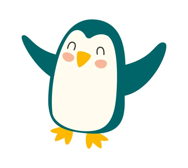 Ilustração Vetor Animal Pinguim Feliz —  Vetores de Stock