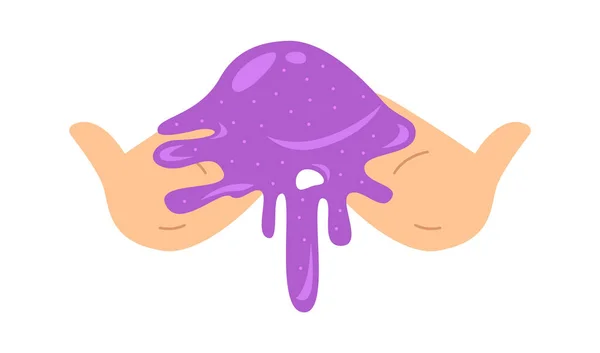 Mãos Segurando Slime Vector Ilustração —  Vetores de Stock