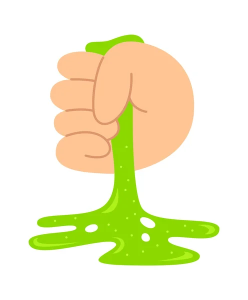 Mão Segurando Slime Vector Ilustração —  Vetores de Stock