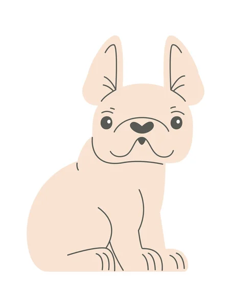 Καθιστός Γαλλική Bulldog Εικονογράφηση Διάνυσμα — Διανυσματικό Αρχείο