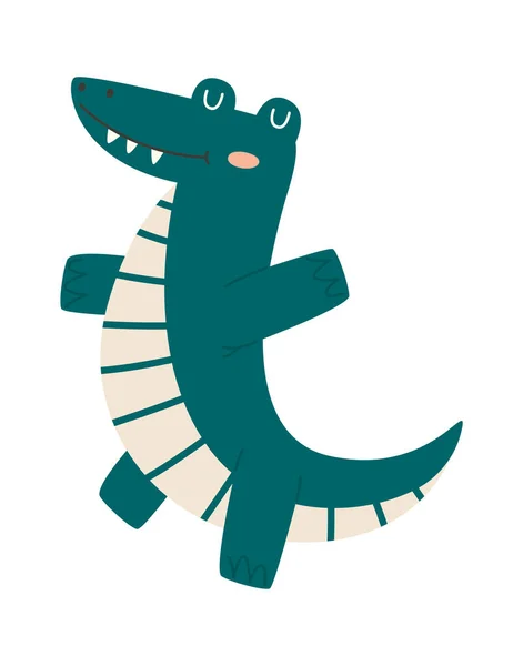 Illustration Vectorielle Animale Crocodile Dansant — Image vectorielle