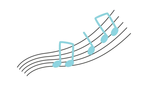 Notes Musique Icône Vectoriel Illustration — Image vectorielle