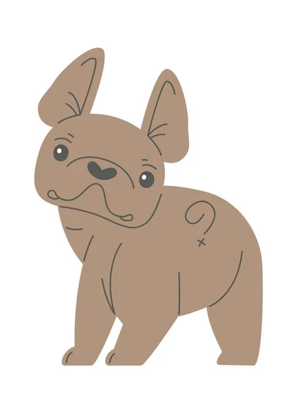 Permanecer Francés Bulldog Vector Ilustración — Archivo Imágenes Vectoriales