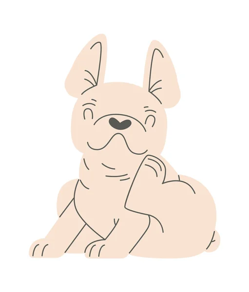 Sentado Bulldog Francés Vector Ilustración — Vector de stock