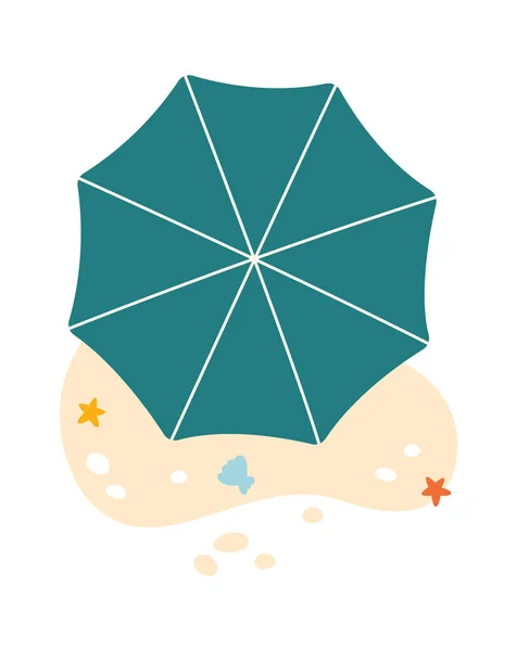Umbrella Beach Vector Illustration — Stock Vector