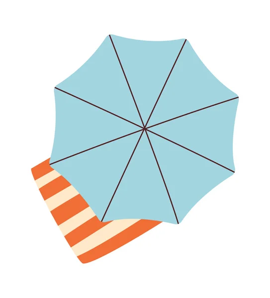 Paraguas Con Toalla Playa Vector Ilustración — Vector de stock