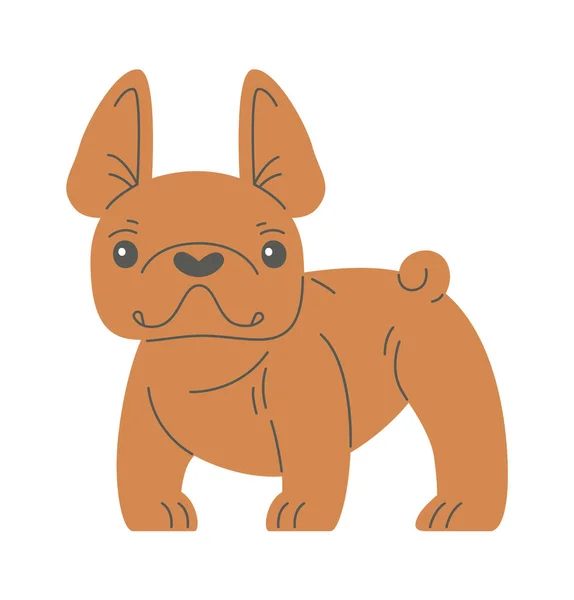 Παραμονή Γαλλική Bulldog Εικονογράφηση Διάνυσμα — Διανυσματικό Αρχείο
