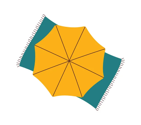 Paraguas Con Toalla Playa Vector Ilustración — Vector de stock