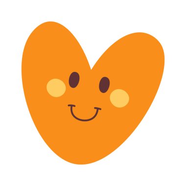 Gülen Kalp Karakter Vektörü İllüstrasyonu