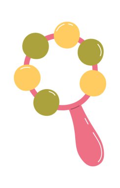 Bebek Çıngıraklı Oyuncak Vektörü İllüstrasyonu