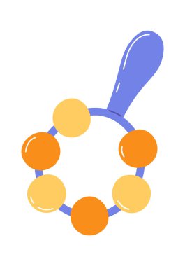 Bebek Çıngıraklı Oyuncak Vektörü İllüstrasyonu