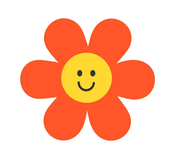 Květina Šťastný Znak Vektor Ilustrace — Stockový vektor