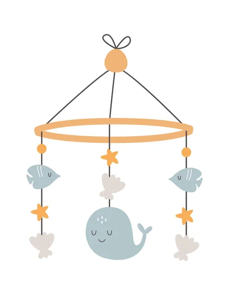 Κινητό Μωρό Crib Φάλαινα Διανυσματική Απεικόνιση — Διανυσματικό Αρχείο