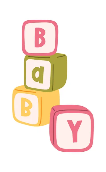 Baby Abc Block Vektor Illustration — Stock vektor