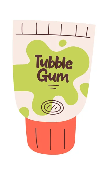 Bubble Gum Tube Vector Illustration — Stock Vector