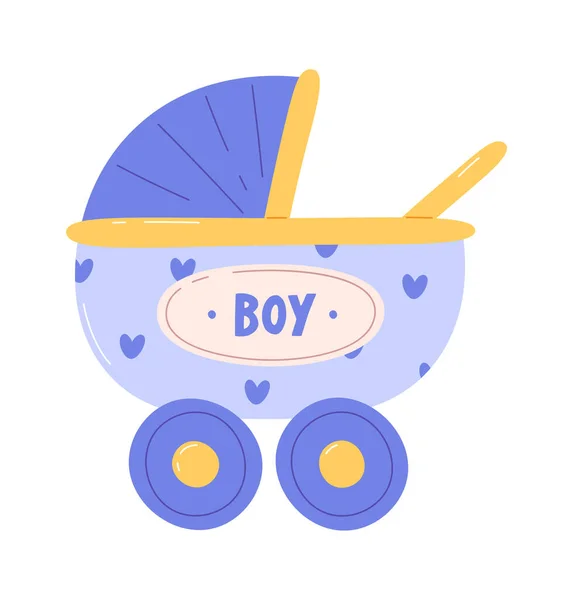 Boy Baby Carriage Vector Illustration — Stockový vektor