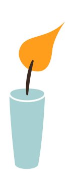 Yanan Mum Simgesi Vektör İllüstrasyonu