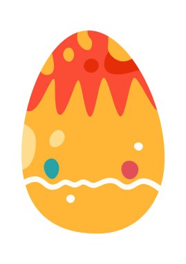 Dinozor Yumurta Boyalı Vektör İllüstrasyonu