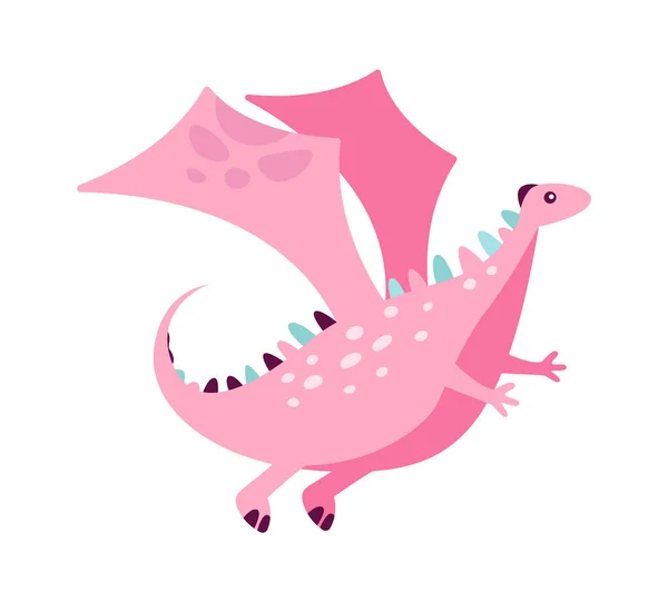 Cartoon Flying Dragon Vector Illustration — Stockový vektor