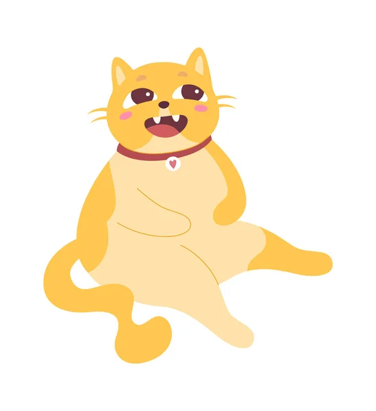 Seduta Ridendo Cat Vettoriale Illustrazione — Vettoriale Stock