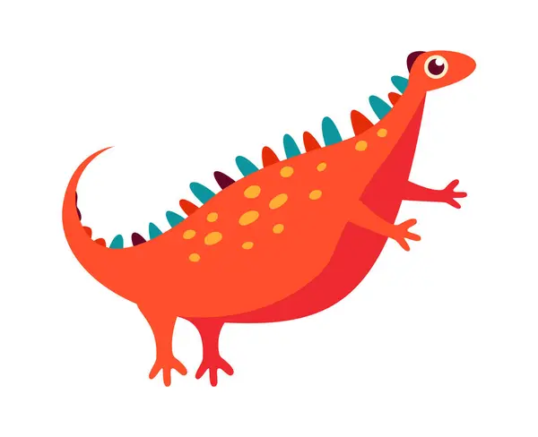 Illustration Vectorielle Drôle Dinosaure Bande Dessinée — Image vectorielle