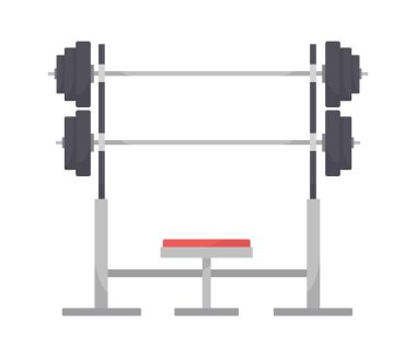 Bench Press Spor Salonu Ekipmanı Vektör İllüstrasyonu