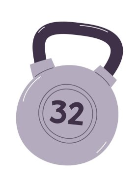 Kettlebell Spor Salonu Ekipman Vektörü İllüstrasyonu
