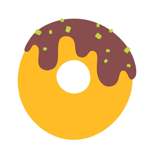 Donut Mit Schokolade Vektor Illustration — Stockvektor