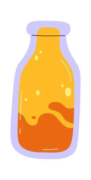 Bottiglia Vetro Con Illustrazione Vettoriale Liquido — Vettoriale Stock