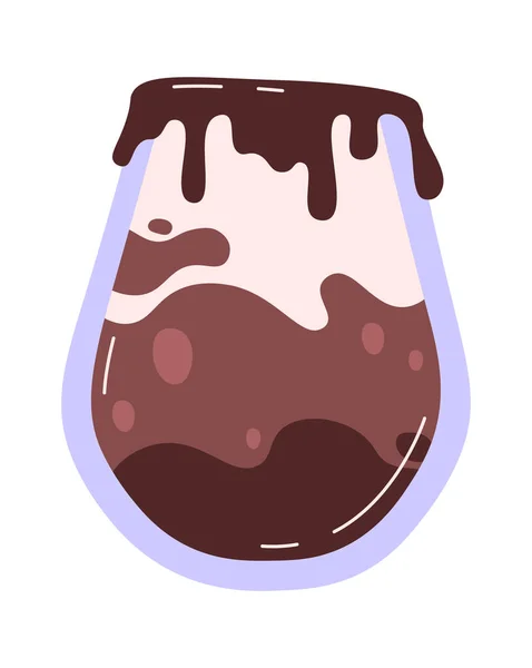 Bicchiere Con Illustrazione Vettoriale Del Cocktail Cioccolato — Vettoriale Stock