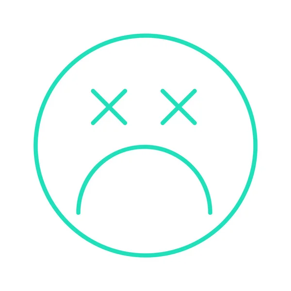 Ilustração Linear Vetor Emoji Morto —  Vetores de Stock