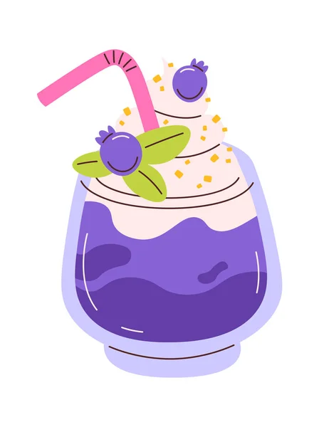Milkshake Berries Vector Illustration — Stock Vector