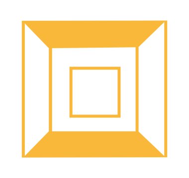 Kare Fütüristik Şekil Vektörü İllüstrasyonu