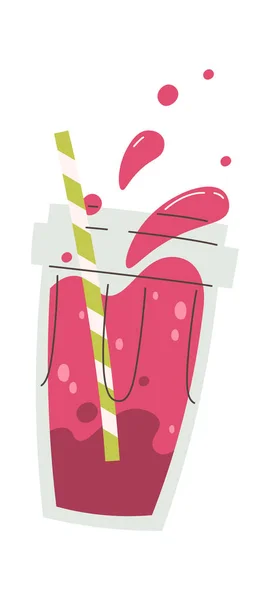 Illustration Vectorielle Verre Smoothie Aux Fruits — Image vectorielle
