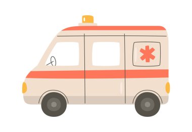 Ambulans Aracı Vektör İllüstrasyonu