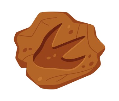 Fosil Vektör Resiminde Hayvansal Ayak İzi