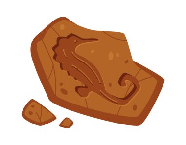 Fosil Vektör İllüstrasyonunda Deniz Atı Silueti