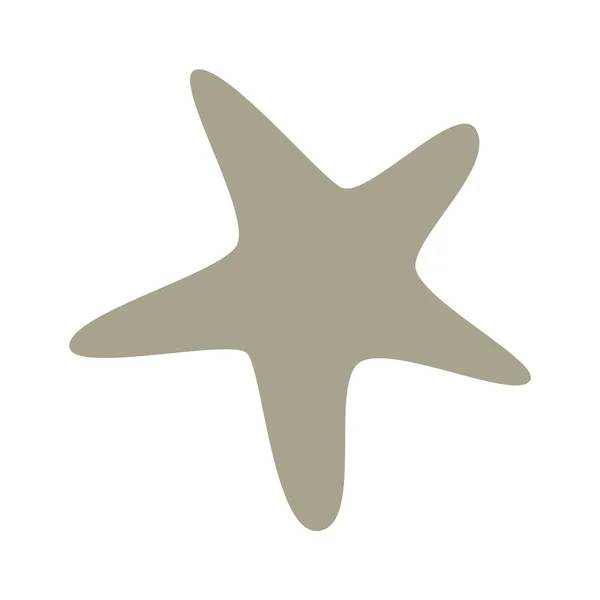 Molusco Estrellas Mar Silueta Vector Ilustración — Vector de stock