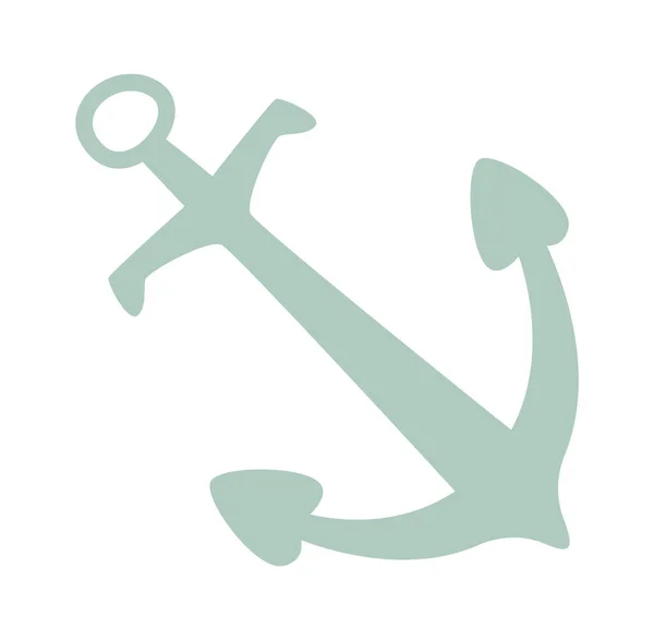 Sea Anchor Silhouette Vector Illustration — Stock Vector
