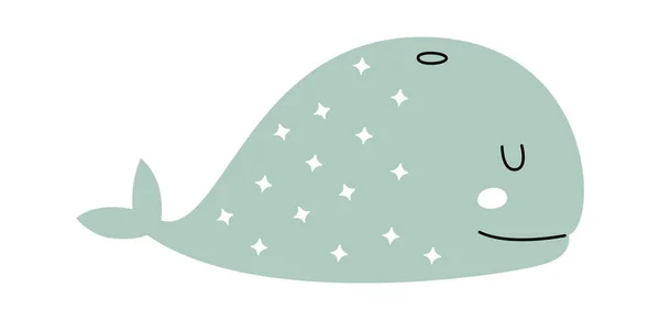 Illustration Vectorielle Baleine Bande Dessinée Enfantine — Image vectorielle