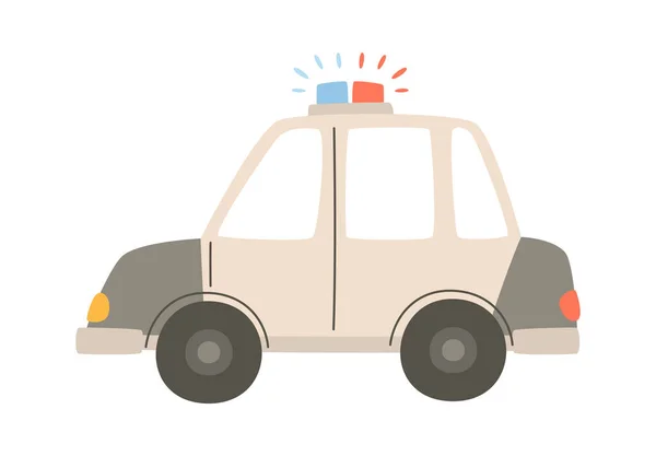 Policía Coche Vehículo Vector Ilustración — Vector de stock